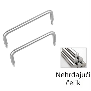 Nerđajući čelik U-oblik ručka, čvrsta, srebrne boje, minimalističkog dizajna, za ladice, ormariće, garderobe i vrata