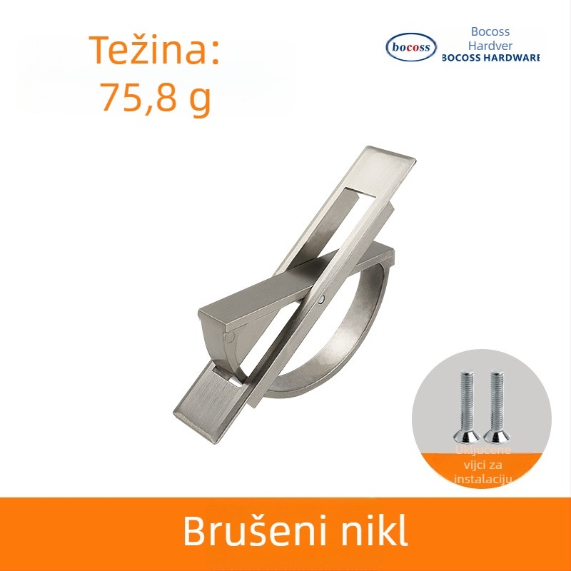 Tatami skrivena ručica A0001 za Tatami, ladice i ormariće; materijal: cinkova legura; završna obrada: elektrolitičko galvaniziranje; stil: moderni minimalistički