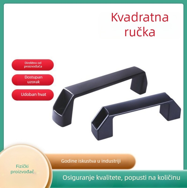 Kvadratne ručke od aluminijske legure, crne ručke za ormane i vrata, za kutije za pohranu i tuš kabine