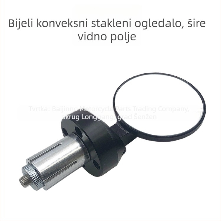 Motociklističko retrovizor, CNC aluminijski omotač, kružno konveksno ogledalo, model BJN-076, 17 mm unutarnja rupa upravljača, univerzalno za motocikle