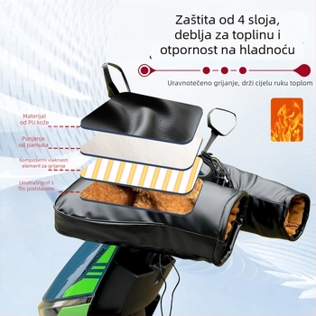 Poklopac za ručice volana s grijanjem za električna vozila – PU materijal, pogodan za električna vozila, motocikle i tricikle