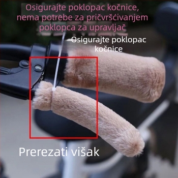 Plišana univerzalna navlaka za volan za električne bicikle – protuklizna, zimska izolacija, uobičajena debljina