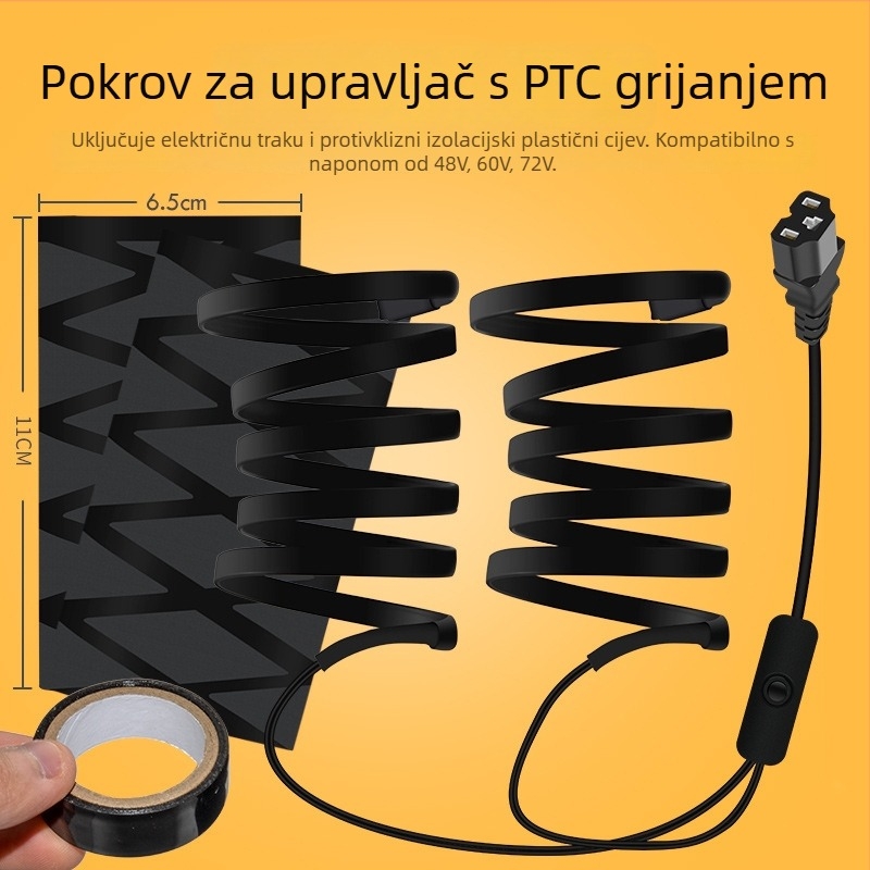 Grijani pokrov ručice upravljača za električna vozila s vlastitim grijanjem (električno grijanje; za električna vozila i motocikle; bez prilagodbe)