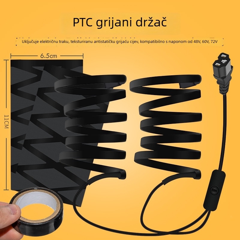 Grijani pokrov ručice upravljača za električna vozila s vlastitim grijanjem (električno grijanje; za električna vozila i motocikle; bez prilagodbe)