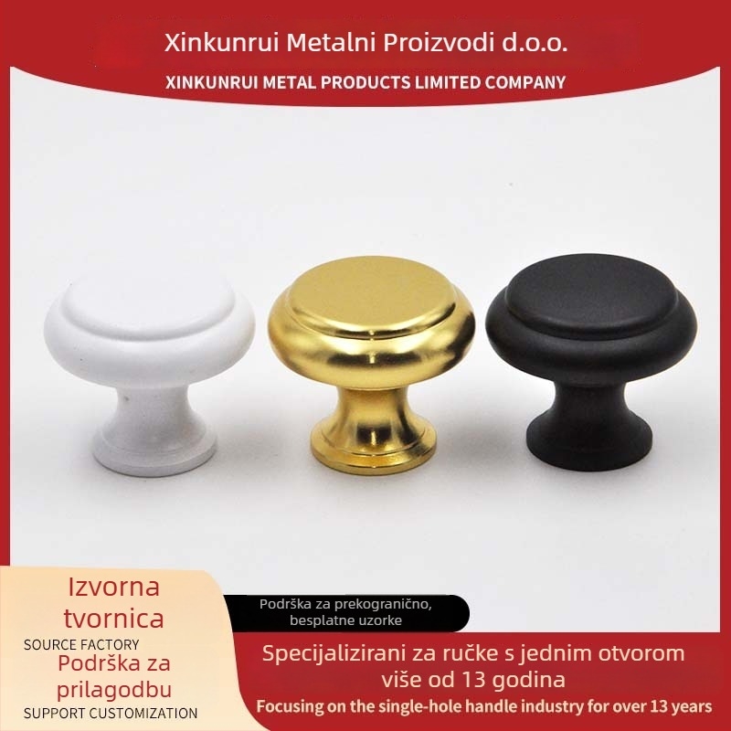 X03s Drška za ormar/špajzu s jednim otvorom, aluminijska legura, oblik gljive, lijevanje pod pritiskom, moderni minimalistički stil, montaža protiv pada