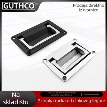 Sklopiva ručka ormarića od cinkovog legura, ugrađena kvadratna kutija, teški teret, pomični dizajn