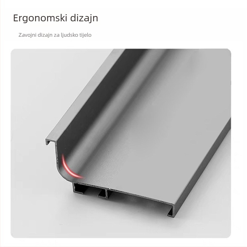 Skrivena ugradbena aluminijska ručka za ladice i ormariće, aluminijska legura anodizirana, brizganje pod pritiskom, moderni minimalistički stil