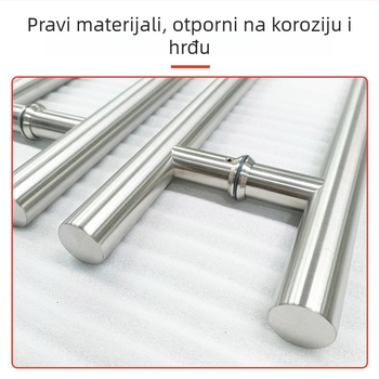 Ručka za staklena vrata od nehrđajućeg čelika u obliku slova H, za drvena vrata i kupaonice, moderni minimalistički dizajn, okrugli profil cijevi