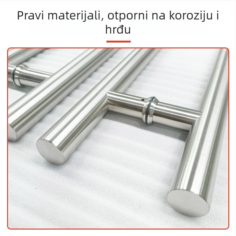 Ručka za staklena vrata od nehrđajućeg čelika u obliku slova H, za drvena vrata i kupaonice, moderni minimalistički dizajn, okrugli profil cijevi