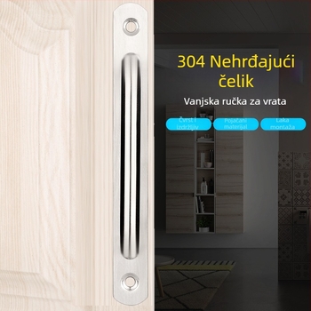Drška za vrata od 304 otporne čelične, bez bušenja, za garderobne ili klizne vrata, površinska ugradnja, moderni minimalistički stil