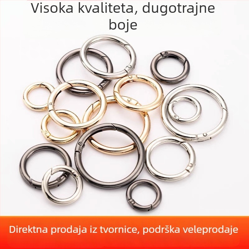 Kljucni prsten s metalnim prstenom i oprugom kopčom za torbice — Materijal: Drugo; Uzorak: Drugo; Funkcija: Drugo