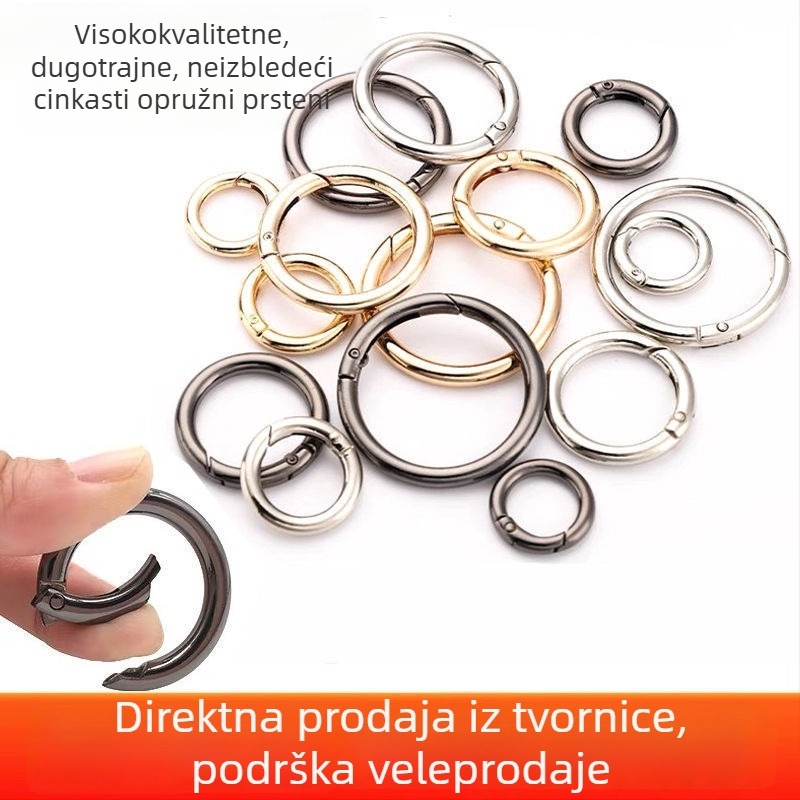 Kljucni prsten s metalnim prstenom i oprugom kopčom za torbice — Materijal: Drugo; Uzorak: Drugo; Funkcija: Drugo