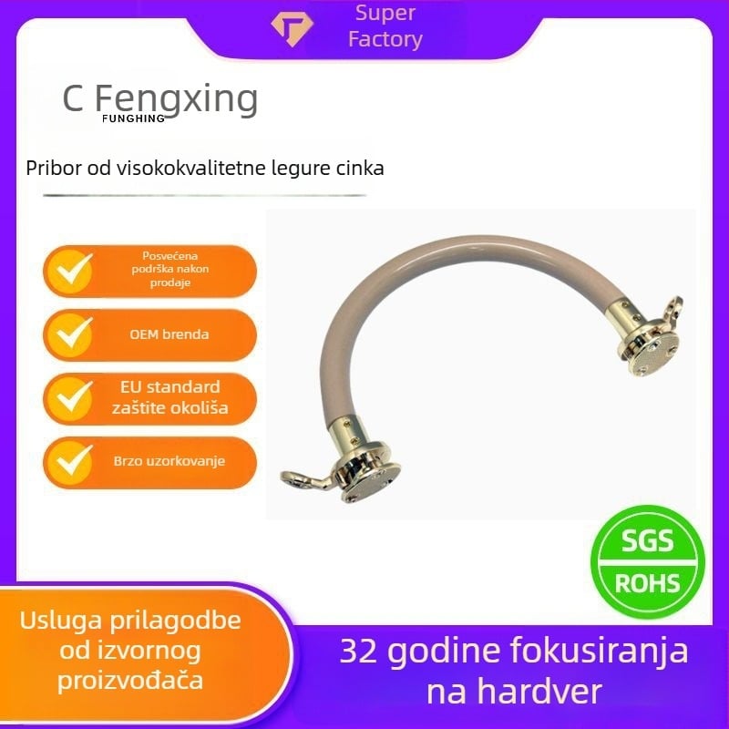Metalna ručka za torbu, komponent od legure, Fungxing, minimalistički i tih luksuz stil, model: Ručka, ljeto 2022