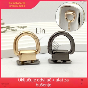DIY dodaci za torbe: D-oblik kopča s prstenom i petljom, alat za transformaciju crossbody torbe, hardver kopče