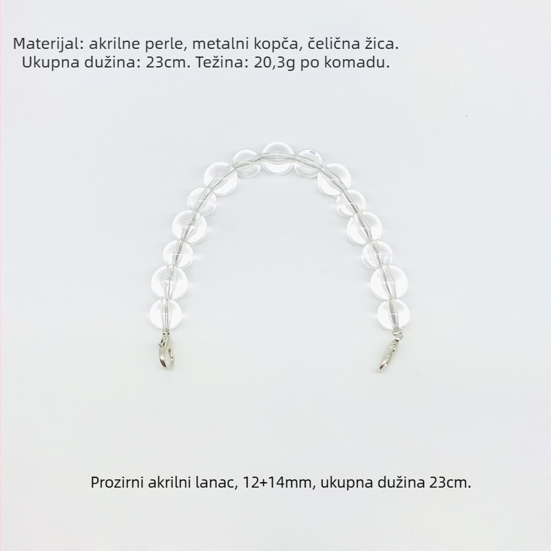 DIY komplet za lančić od perli s akrilnim perlama – proziran, jesen 2022, Marka: Druga, Vzor: Drugi, Funkcija: Drugo