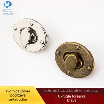 Okrugla zavrtna zaklopka za torbice — metalni hardver za torbe