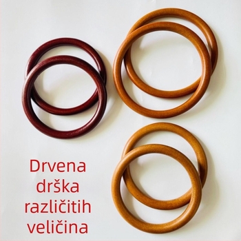 12 cm drvena kružna ručka za torbe, kukičana ručka