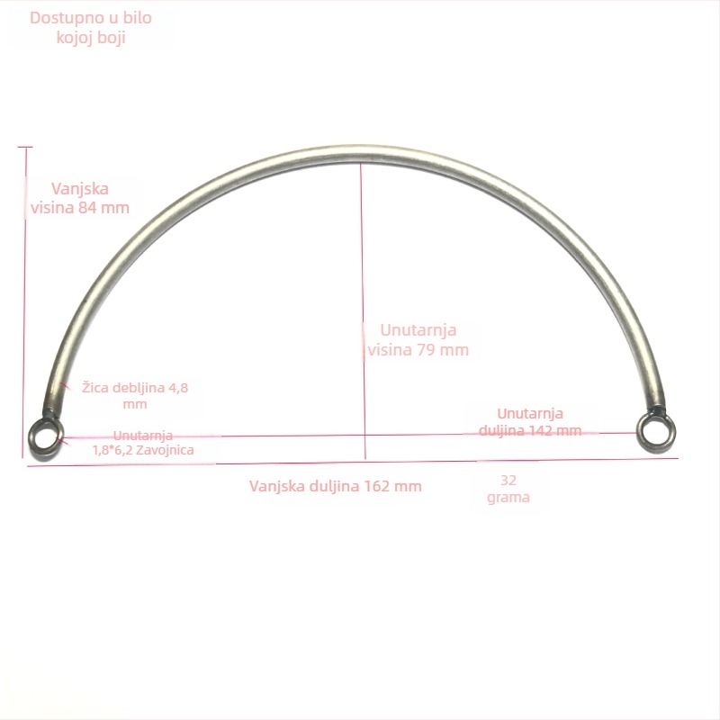 Metalna ručka za torbu s prstenom — Hand satchel model, marka Jiansisi hardware, prilagodljiva, pogodno za torbe i poklon kutije