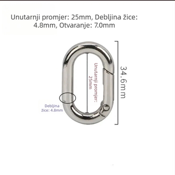 D‑oblik ručnačica s opružnim kopčom, metalnim prstenom i otvorenim prstenom – ključni lanac, dodatak za torbu, Marka Yin Hui, Materijal Corduroy, Funkcija Drugo