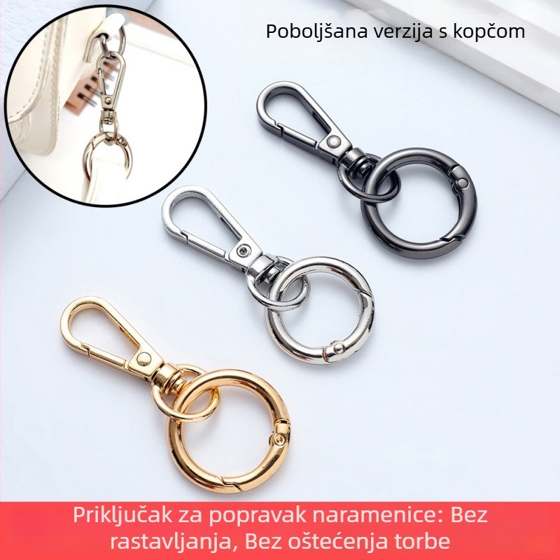 Spojnica kaiša torbe s oprugom prstenom i otvorenim prstenom za ključeve