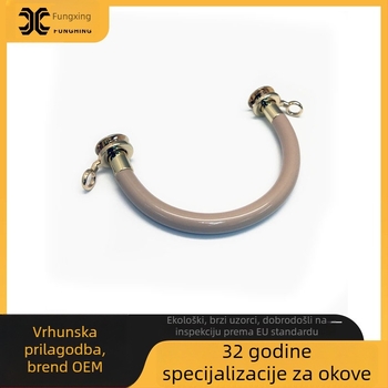 Metalna ručka za torbe, polukružni DIY hardver za torbe, minimalistički stil