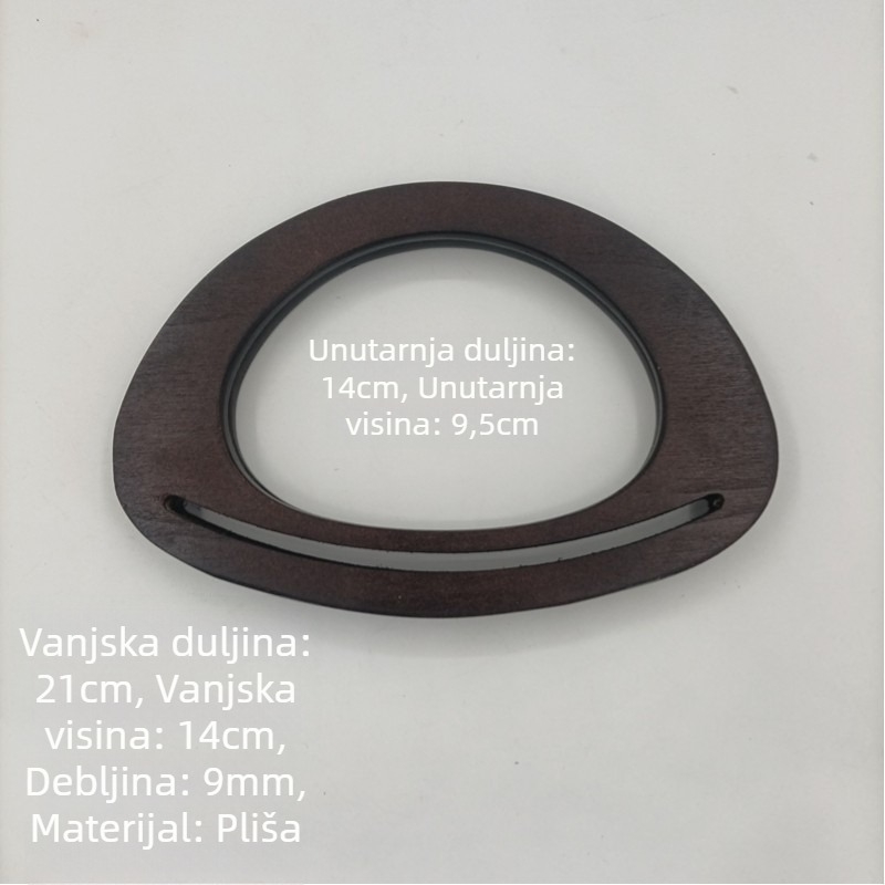 Drška za torbu od drveta, gradski minimalistički stil, jednofarbni uzorak