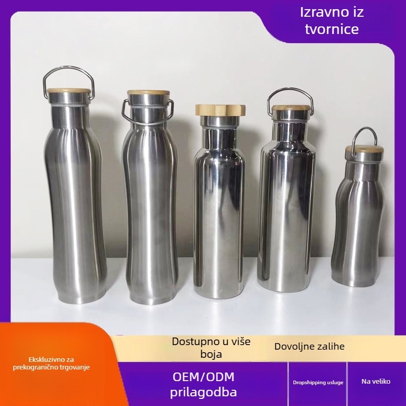 304 nehrđajući čelik, dvostruko stijenke vakuumska šalica s držačem, velik kapacitet, automobil/putovanje, ravni oblik šalice