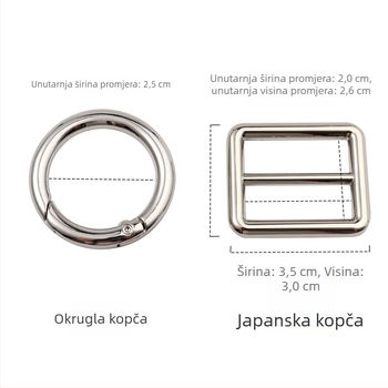 Kopča za naramenicu torbe, podesiva duljina, metal, Yu Yi, proljeće 2023