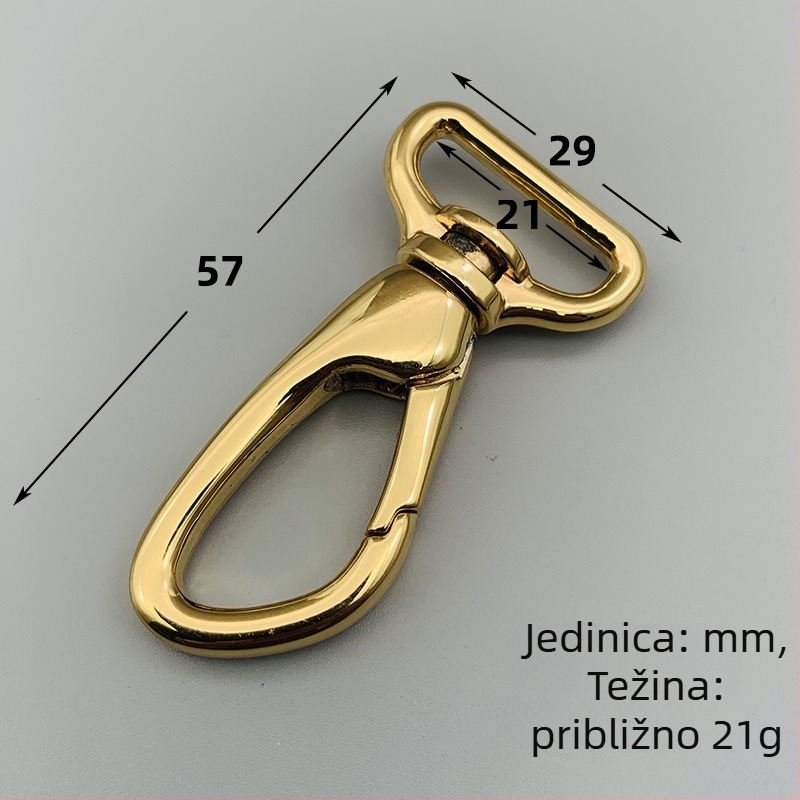 Kuka kopča za kožne torbe s remenom — Broken Copper XBB030, cinkova legura, ručno izrađeno