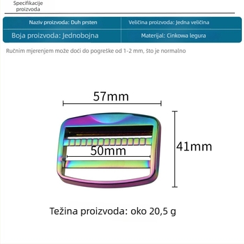 Metalna kopča za torbu i kaiš, otporna na habanje, podesiva, unutarnji promjer 5 cm