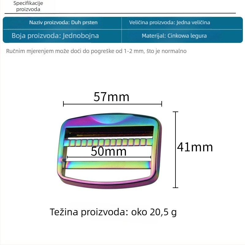 Metalna kopča za torbu i kaiš, otporna na habanje, podesiva, unutarnji promjer 5 cm