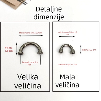 Metalni DIY dodaci za torbe: polukružni lanac, vijčane kopče i dijelovi za popravak i prilagodbu