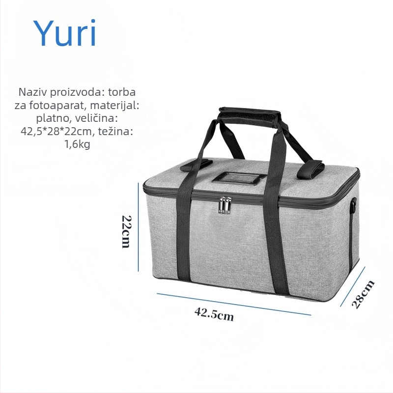 Torba za DSLR/Mirrorless fotoaparate, platnasta — vodootporna, otporna na habanje, prozračna; zatvaranje na zip, mekana ručka; stil torbe preko ramena, unutarnji pretinac s poklopcem, mogućnost ispisa logotipa