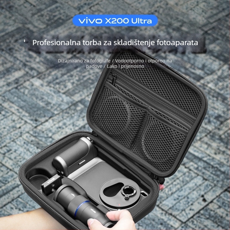 XFJI PU Kamera torba Crossbody za Vivo X200 Ultra Fotografskog seta s Lycra podlogom, zakrivljene naramenice, Unisex, proljeće 2025