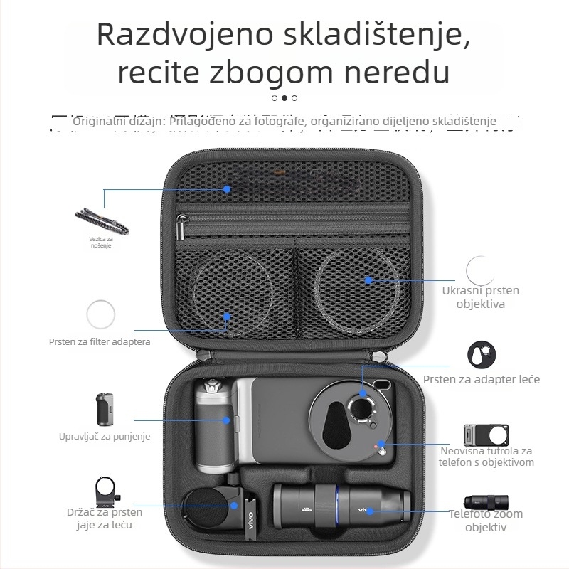 XFJI PU Kamera torba Crossbody za Vivo X200 Ultra Fotografskog seta s Lycra podlogom, zakrivljene naramenice, Unisex, proljeće 2025