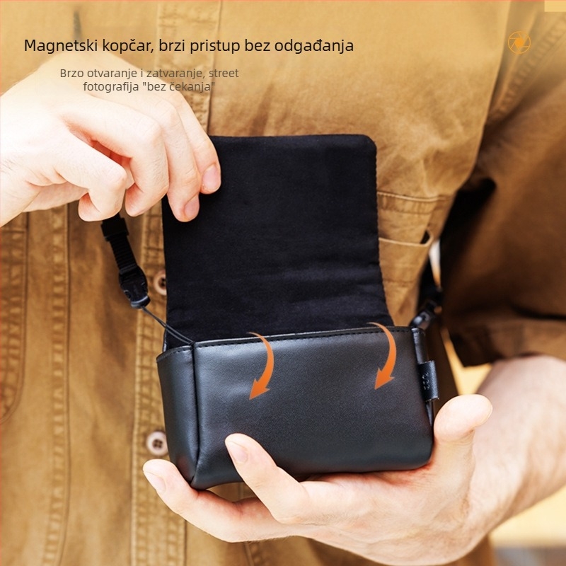 JJC torbica za kameru za Ricoh GR3 s magnetskim zatvaranjem, materijal: mikrovlakna koža/polyester Oxford, težina 97 g, unutarnja podstava od umjetne kože, kompatibilni modeli: Ricoh GR3, Canon G7X III/X2, RX100 serija