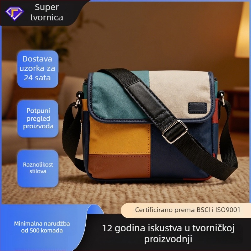 Torba za kameru s blokom boje, prilagodljiva za bezzrcalne i DSLR, platnena