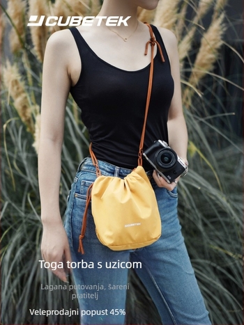 JCUBETEK foto torba za bezogledne kamere (Fuji/Sony) – Poliester, vodootporna, ultra lagana, zakrivljeni naramenicu, Unisex