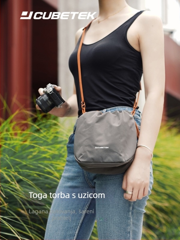 JCUBETEK foto torba za bezogledne kamere (Fuji/Sony) – Poliester, vodootporna, ultra lagana, zakrivljeni naramenicu, Unisex