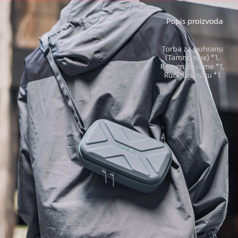 Surewo Vodootporna torbica za pohranu za DJI Pocket3/2, s naramenicom i ručicom, PU pjena podstava, težina 280 g