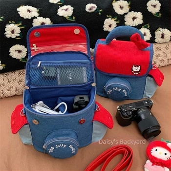 Torba za fotoaparat Hello Kitty, PU materijal, torba za rameno, muški dizajn, kućno skladište