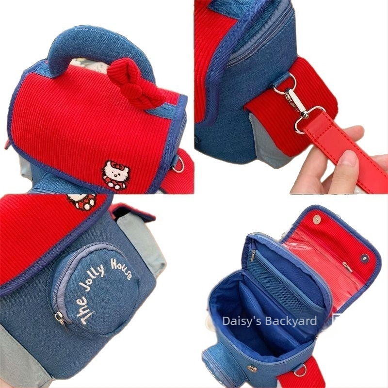 Torba za fotoaparat Hello Kitty, PU materijal, torba za rameno, muški dizajn, kućno skladište