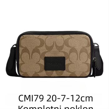 Muška crossbody torbica za kameru od PVC-a, s nylon podlogom, uzorak s slovima, gradski minimalistički stil.