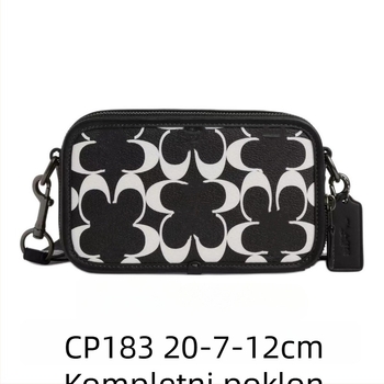 Muška crossbody torbica za kameru od PVC-a, s nylon podlogom, uzorak s slovima, gradski minimalistički stil.