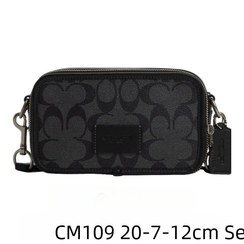 Muška crossbody torbica za kameru od PVC-a, s nylon podlogom, uzorak s slovima, gradski minimalistički stil.