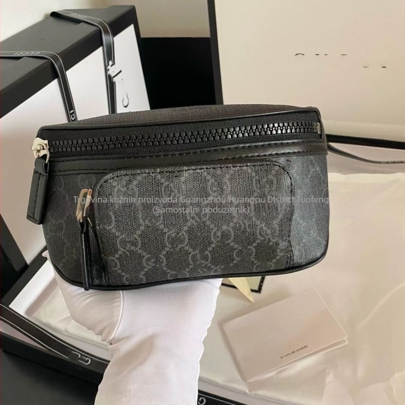 Muška torba za prsa s monogramom, platno, ležerni stil putovanja, proširivi dizajn, podstava od platna