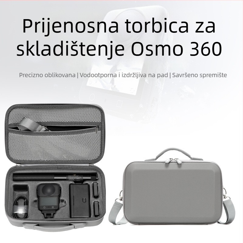Torba za kameru DJI OSMO360 – PU materijal, prozračna, vodootporna i antibakterijska; torba za rame u urbano minimalističkom stilu; unutarnja podstava od najlona.