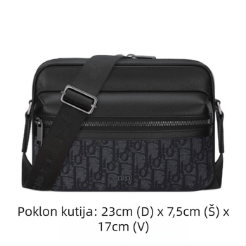 Muška crossbody torba — Prava koža; Model H27E; Značka: d; Pogodno za 8-inčni prijenosnik; Podstava: najlon