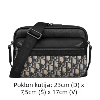 Muška crossbody torba — Prava koža; Model H27E; Značka: d; Pogodno za 8-inčni prijenosnik; Podstava: najlon