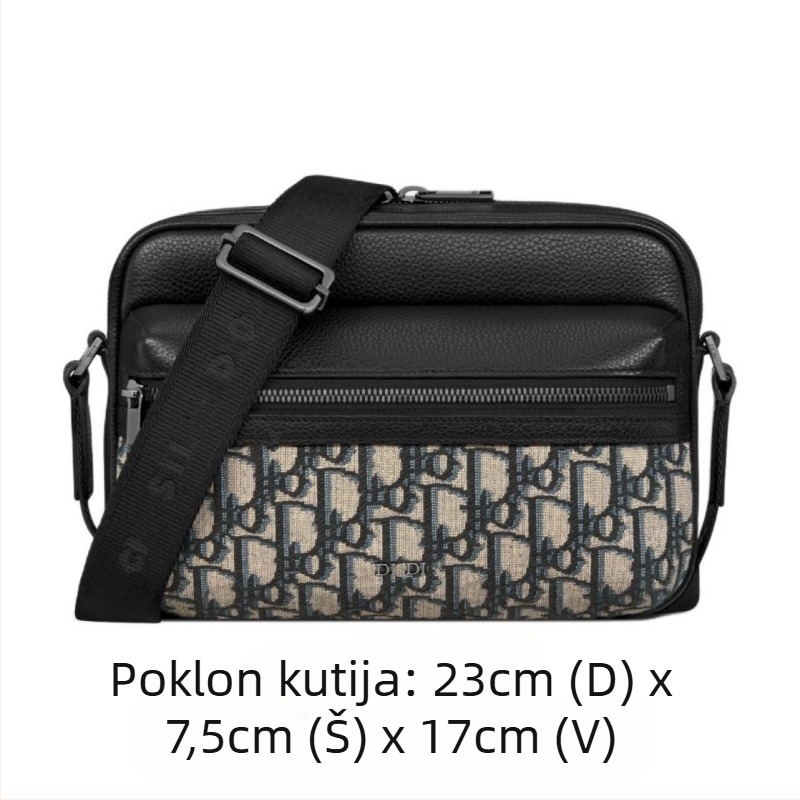 Muška crossbody torba — Prava koža; Model H27E; Značka: d; Pogodno za 8-inčni prijenosnik; Podstava: najlon
